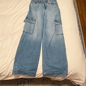 American Eagle Outfitters Light Blue Wide-Leg Jeans